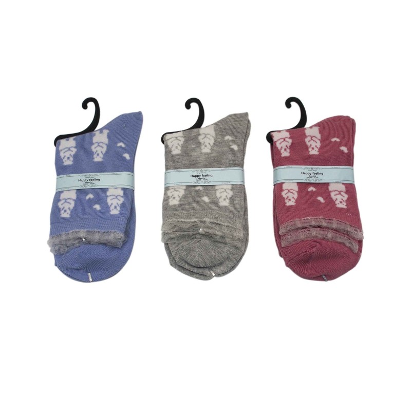 Ladies Socks Happy Feeling Bear 22-24cm